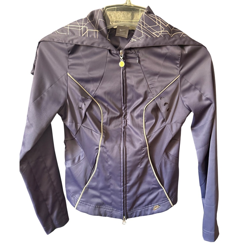 Nike Athletic Women's Form Fitted Hooded‎ Jacket XS Sporty Athleisure Running - Picture 3 of 11